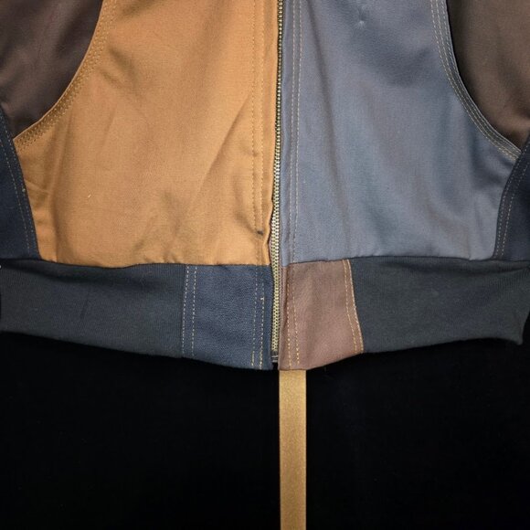 NWOT Carhartt Reworked Patchwork Quilt-Lined Canvas Hoodie L - Picture 5 of 11